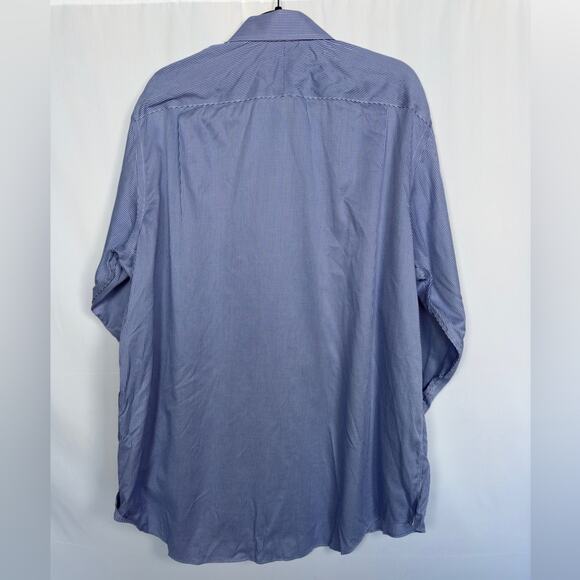 Charles Tyrwhitt Non Iron Classic Fit 17.5/34in Blue Houndstooth Dress Shirt - Picture 5 of 5